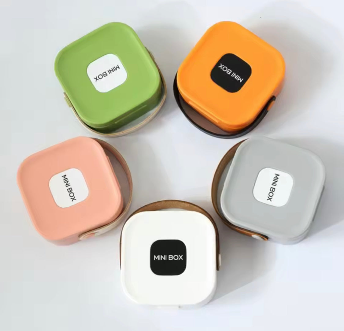 Portable Storage Jewelry Box, Cute Plastic Silicone Rings Case, Jewelry Storage Box With Leather Handle, Travel Carrying Mobile Cable And Earphones Organizer Case Portable Storage Jewelry Box, Cute Plastic Silicone Rings Case, Jewelry Storage Box With Leather Handle, Travel Carrying Mobile Cable And Earphones Organizer Case